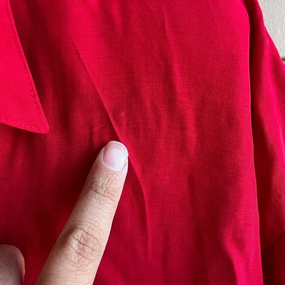 Christmas Red Button Down Tunic Top - Size 14 - Picture 4 of 7